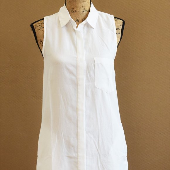 NEW! Thread and Supply White Button Down Tank, Blouse - Picture 1 of 5
